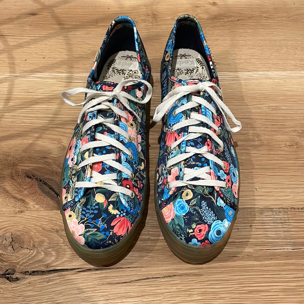 Keds Floral Sneakers - Blue and Multicolor